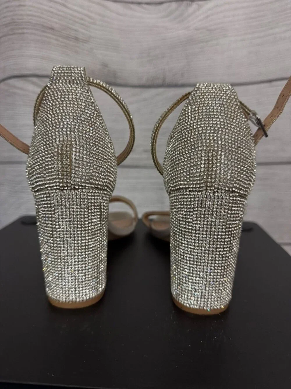 Steve Madden Rhinestone Block Heel Sandals Size 8